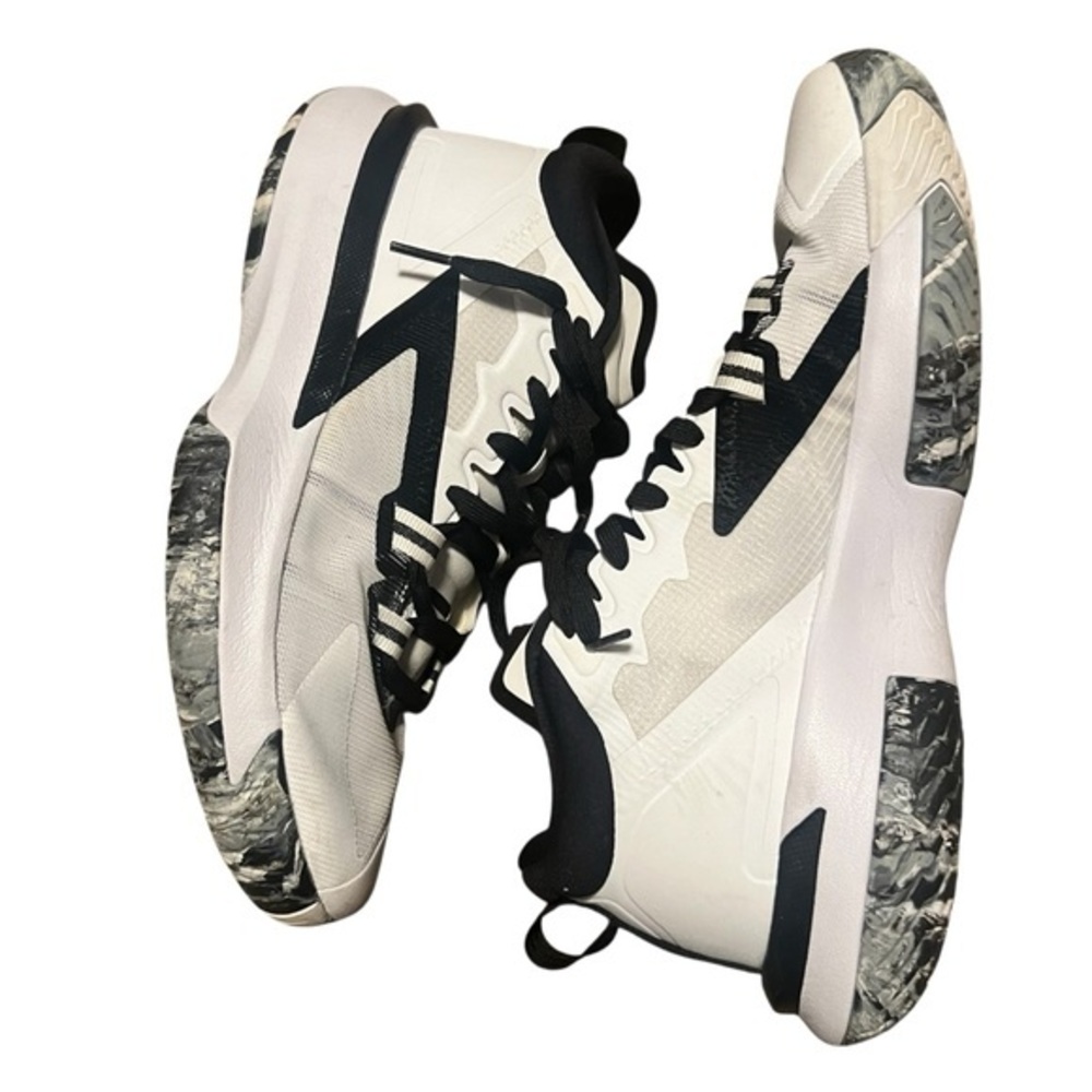 Nike Air Jordan Zion 1 TB in the white, black, and grey "Oreo" colorway